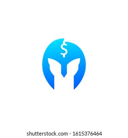 dollar warrior illustration logo design