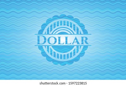 Dollar water style emblem. Vector Illustration. Detailed.