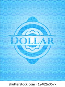 Dollar water wave concept emblem background.