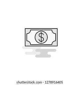 Dollar Web Icon. Flat Line Filled Gray Icon Vector