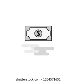 Dollar Web Icon. Flat Line Filled Gray Icon Vector