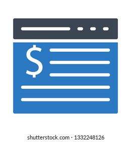 dollar web page glyph double color