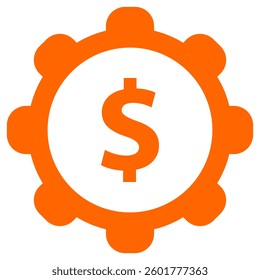 Dollar and wheel on white