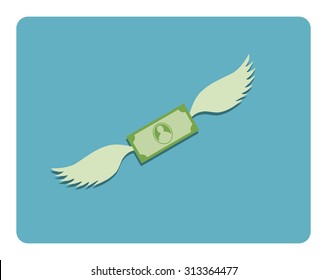 dollar wings abstract icon