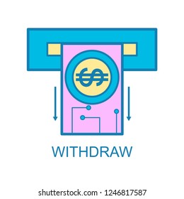  dollar withdraw with flat colors