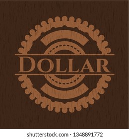 Dollar wooden emblem. Retro