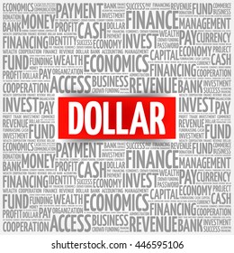 DOLLAR word cloud collage, business concept background