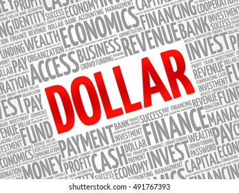 DOLLAR word cloud collage, business concept background