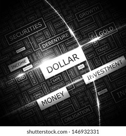 Dollar Word Cloud Concept Illustration Graphic Stock Vector (Royalty ...