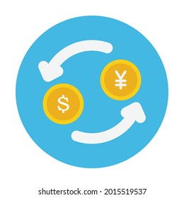 Cambio de dólar a yen Vector Icon que se puede modificar o editar fácilmente
