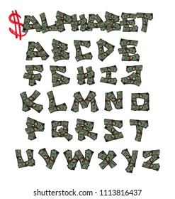 Dollars Alphabet - isolated vector font