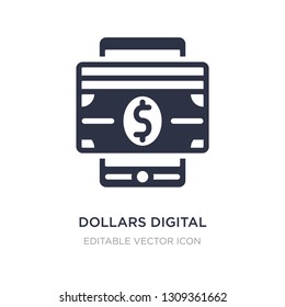 dollars digital commerce icon on white background. Simple element illustration from Commerce concept. dollars digital commerce icon symbol design.