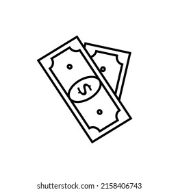 Dollars icon black line with white backgound. Pixel perfect simple vector