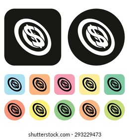 Dollars icon. Money icon. Vector