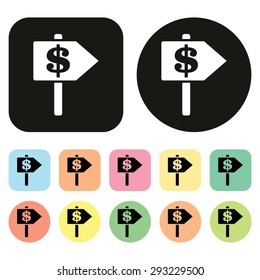 Dollars icon. Money icon. Vector