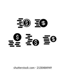 Icono Dólares Juego de Símbolo de Vector Ilustración de diseño