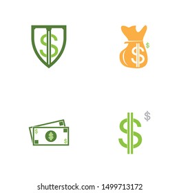 Dollars icon and symbol vector template