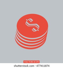dollars icon, vector best flat icon, EPS