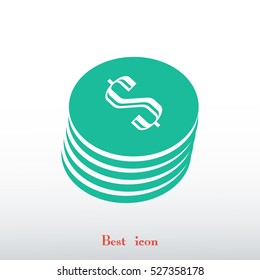 dollars icon, vector best flat icon, EPS