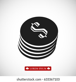 dollars icon, vector best flat icon, EPS
