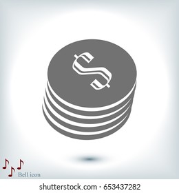 dollars icon, vector best flat icon, EPS