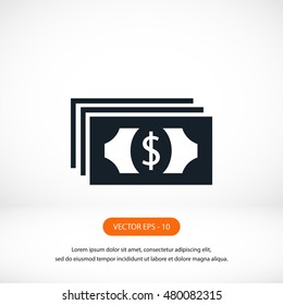 Dollars icon vector, flat design best vector icon