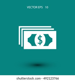 Dollars icon vector, flat design best vector icon