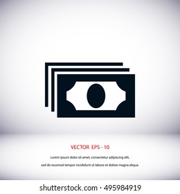 Dollars icon vector, flat design best vector icon