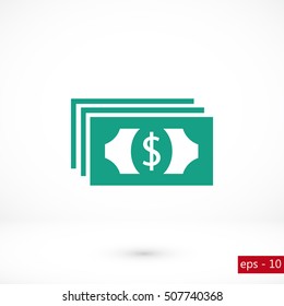 Dollars icon vector, flat design best vector icon