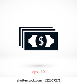 Dollars icon vector, flat design best vector icon