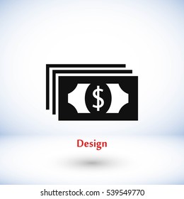 Dollars icon vector, flat design best vector icon