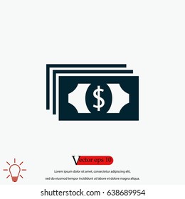 Dollars icon vector, flat design best vector icon