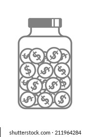 Dollars in jar  
