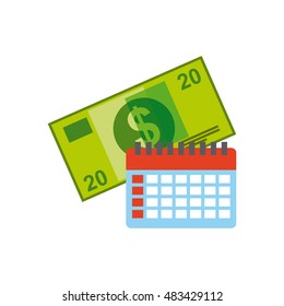 dollars money with business icon vector illustration design