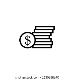 Dollars money coin icon - Vector