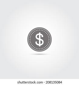 Dollars Money Coin Icon - Vector