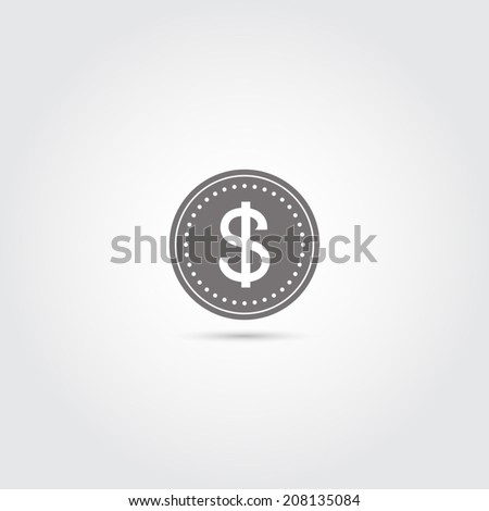 Dollars money coin icon - Vector