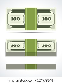 Dollars money in perspective vector design elements
