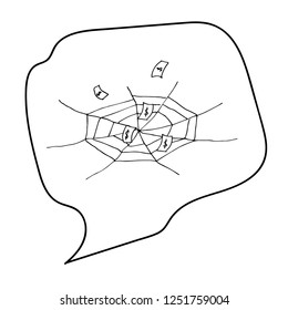 Dollars, money in the spider web. To catch a profit. 
