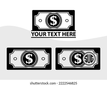 Dólares Y Dinero Ilustración De Vectores Impresos SVG