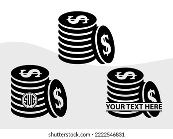 Dollars And Money SVG Printable Vector Illustration