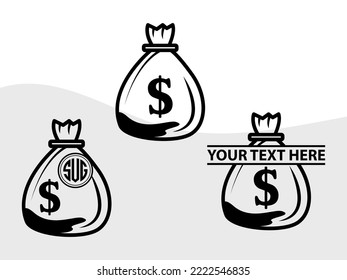 Dólares Y Dinero Ilustración De Vectores Impresos SVG