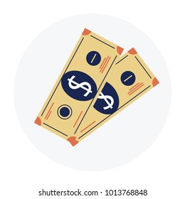 Dollars note, Cash, on white background