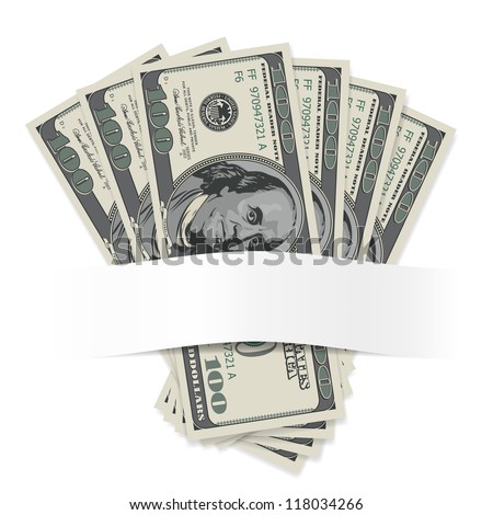 Dollars on a white background. Illustration for design