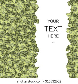 dollars pile with space for text