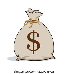 Dollars Sack, vector illustration isolated on white background