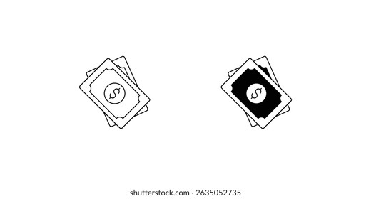 Icono de conjunto de dólares con fondo blanco Vector Ilustración de stock