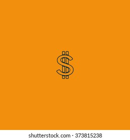 Dollars sign flat icon. USD currency symbol. Money label.