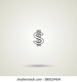 Dollars sign flat icon. USD currency symbol. Money label.