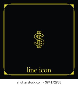 Dollars sign flat icon. USD currency symbol. Money label.